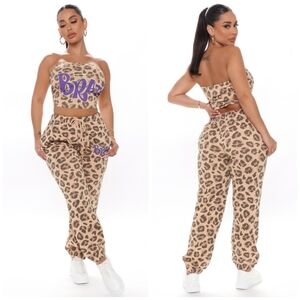 Leopard Print Two-Piece Set